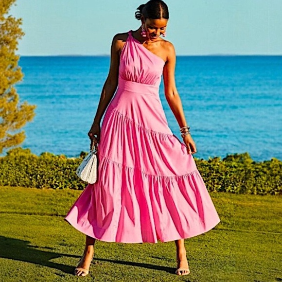 Lilly Pulitzer Dresses & Skirts - Lilly Pulitzer Lucilyn One Shoulder Midi Dress Confetti Pink Retails $278 Boho